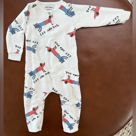 Bobo Choses Cats and Dogs Playsuit (6-12 mos) - Picture 2 of 8